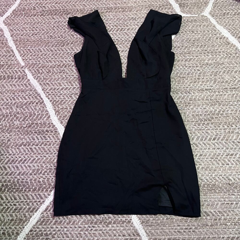 Superdown plunge neck mini dress M